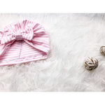 Turban Stripes rosa/weiß Gluecksraupe 